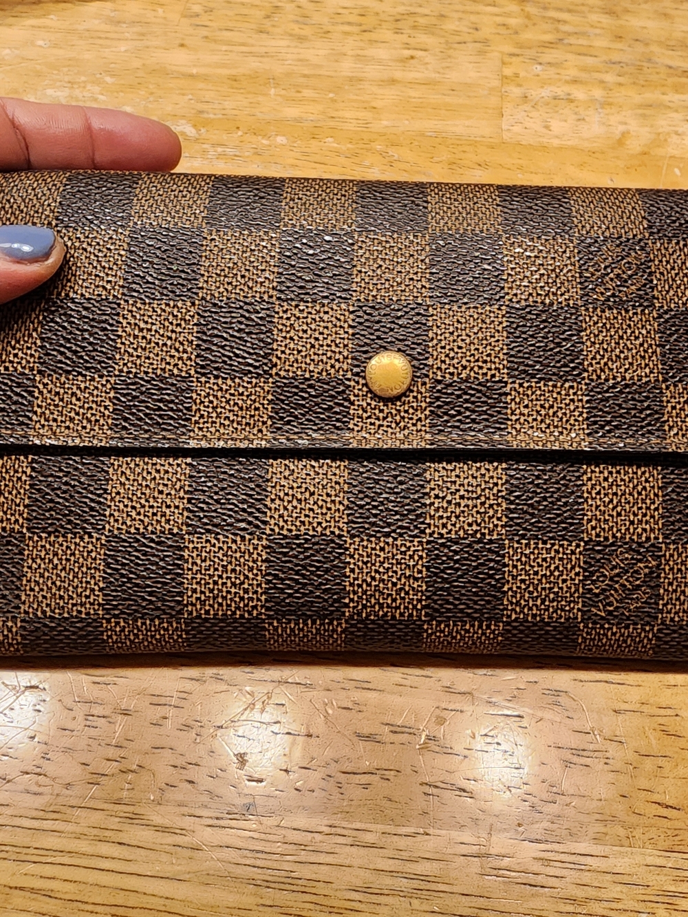 Louis Vuitton Damier Ebene Sarah wallet brown checkered coated canvas
